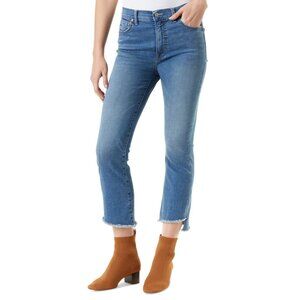 Gloria Vanderbilt Women's Shilo Frayed-Hem Crop Boot-Cut Jeans Blue Size 6 $60